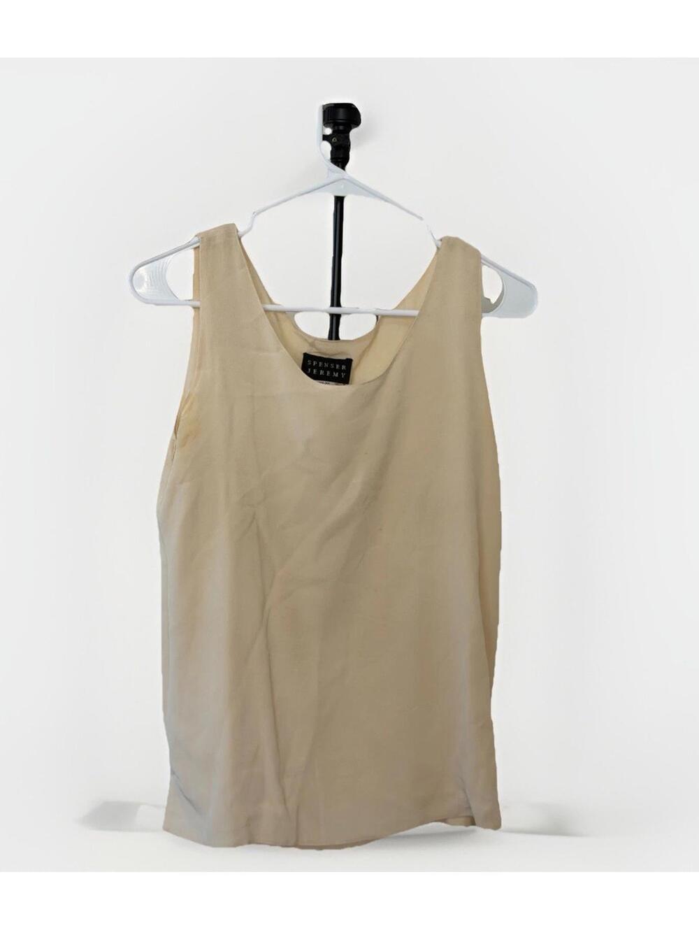 Spencer Jeremy Ivory Silk Tank Top - Size S